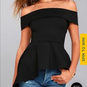 Black off the shoulder top